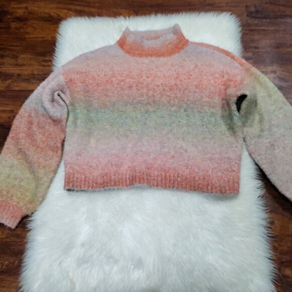 RVCA Dream Cycle Ombre Striped Knit Womens Medium Turtleneck Sweater Multicolor - Picture 4 of 13